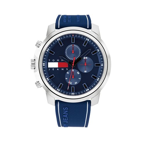 Tommy Hilfiger Mens Multifunction Blue Silicone Watch 50mm