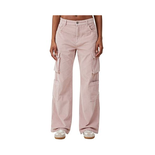COTTON ON Womens Cord Cargo Wide Leg Jeans