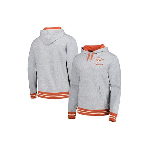 Mitchell & Ness Mens Heather Gray Texas Longhorns Pullover Hoodie