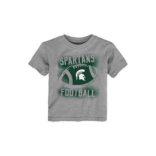 Outerstuff Toddler Boys and Girls Heather Gray Michigan State Spartans Stencil T-shirt