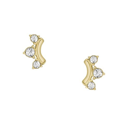 Fossil All Stacked Up Gold-Tone Stainless Steel Stud Earrings