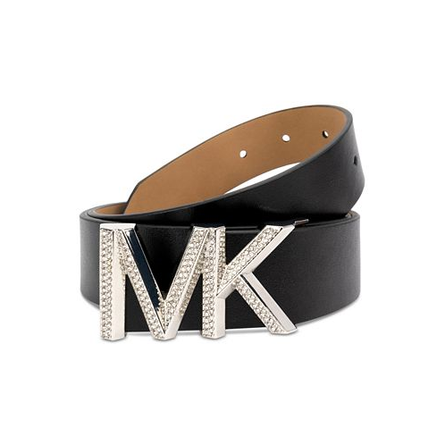 Michael Kors MICHAEL Womens Embellished Logo Leather Belt