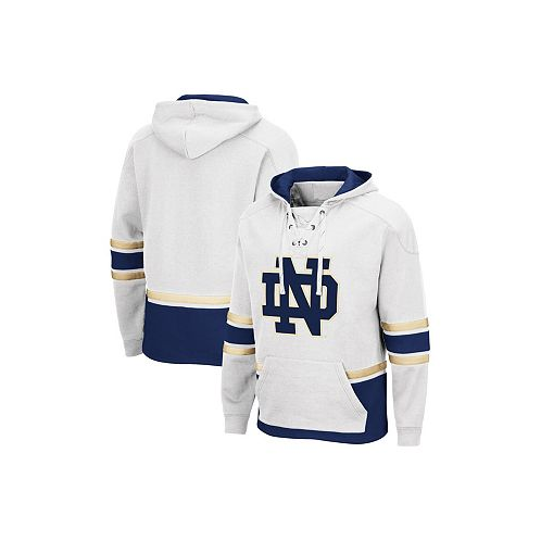 Colosseum Mens White Notre Dame Fighting Irish Lace Up 3.0 Pullover Hoodie