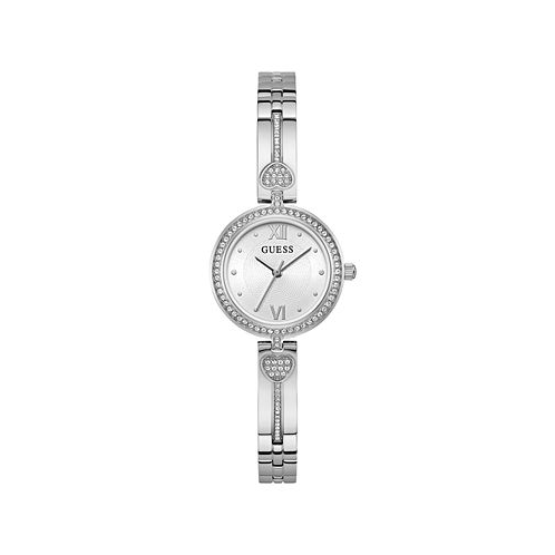 GUESS Womens Analog Silver-Tone Stainless Steel Watch 27mm