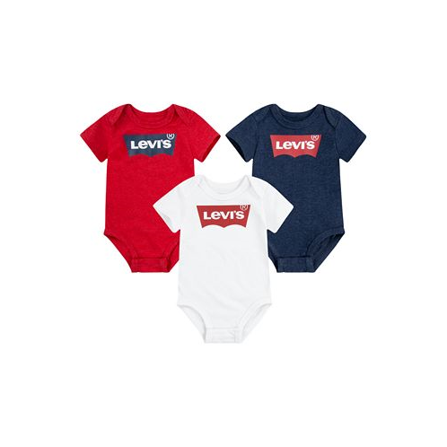 Levis Baby Boys & Girls Short Sleeves Batwing Bodysuit Pack of 3