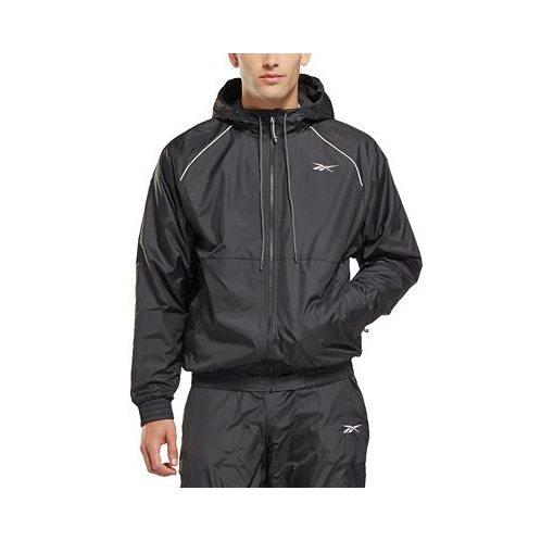 Reebok Mens Regular-Fit Fleece-Lined Hooded DWR Jacket