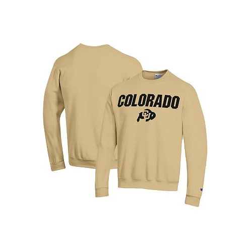 Champion Mens Gold Colorado Buffaloes Straight Over Logo Powerblend Pullover Sweatshirt