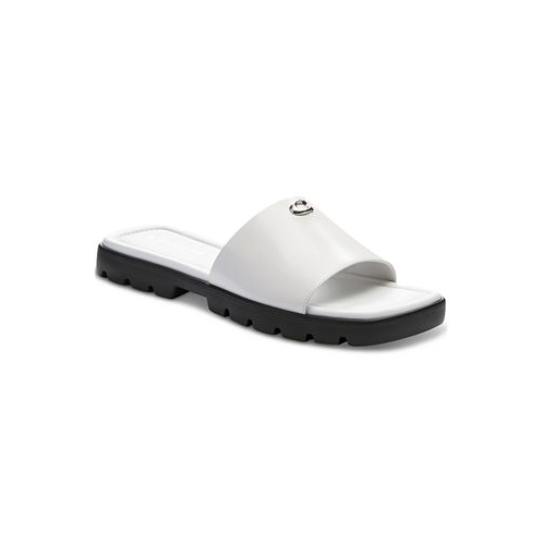 COACH Womens Florence C Lug-Sole Slip-On Slide Flat Sandals