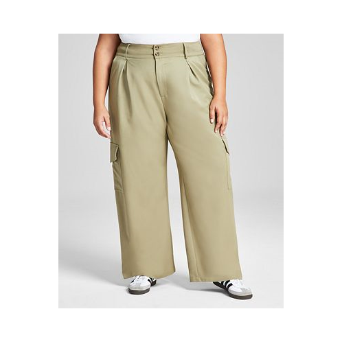 And Now This Trendy Plus Size Wide-Leg Pleated Cargo Pants