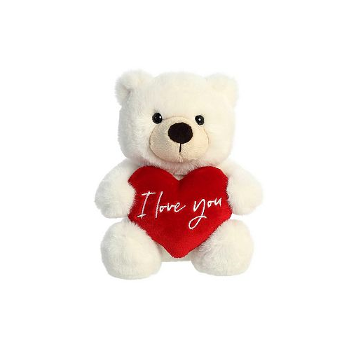 Aurora Small Jolie Bear Valentine Heartwarming Plush Toy Cream 6.5