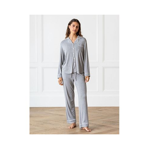 Cozy Earth Womens Long Sleeve Stretch-Knit Viscose from Bamboo Pajama Set