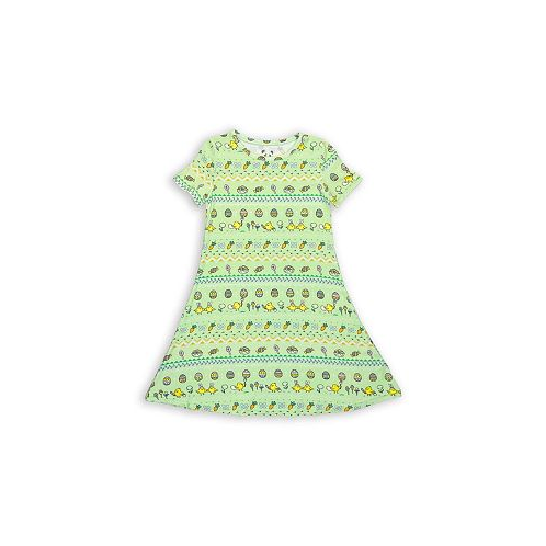 Bellabu Bear Toddler| Child Girls Easter Isle Green Short Sleeve Dress