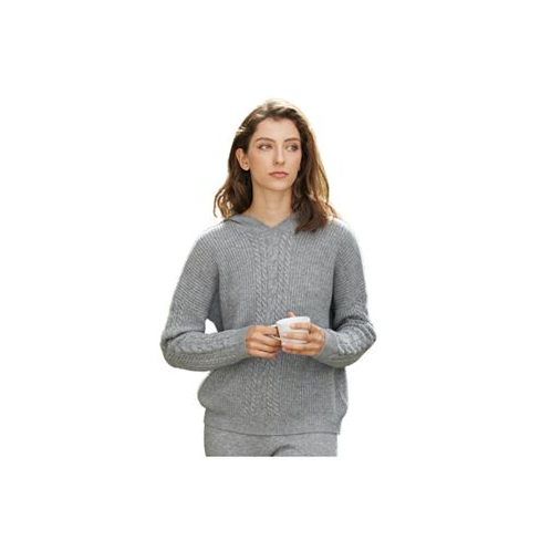 Bellemere New York Bellemere Womens Single Cable Superfine Merino Sweater Pullover
