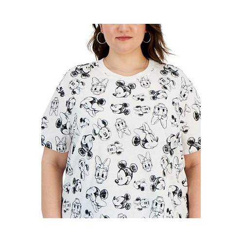 Disney Trendy Plus Size Mickey & Friends Printed T-Shirt