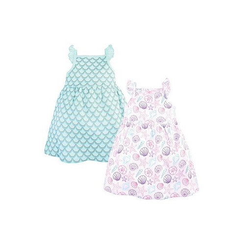 Hudson Baby Baby Girls Sleeveless Cotton Dresses 2pk Sea Shells