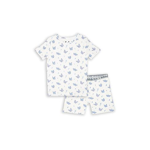 Bellabu Bear Toddler| Child Girls Butterfly 2-Piece Short Sleeve & Shorts Pajama Set