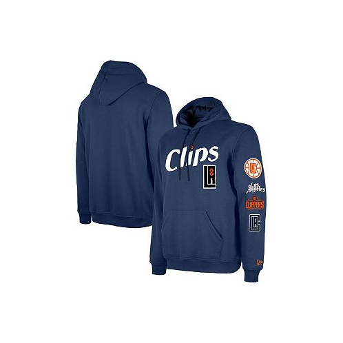 New Era Mens Navy LA Clippers 2023/24 City Edition Big and Tall Pullover Hoodie