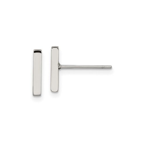 Chisel Stainless Steel Polished Bar Earrings