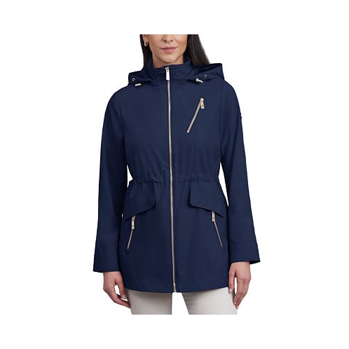 Michael Kors Womens Hooded Water-Resistant Anorak Coat
