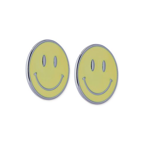 Lucky Brand Silver-Tone Yellow Happy Face Pin