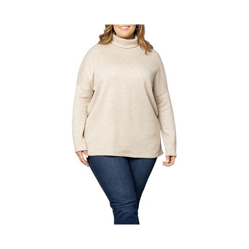 Kiyonna Womens Plus Size Paris Turtleneck Tunic Sweater
