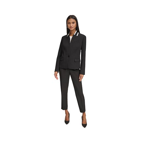 Karl Lagerfeld Womens Reverse Lapel One Button Blazer