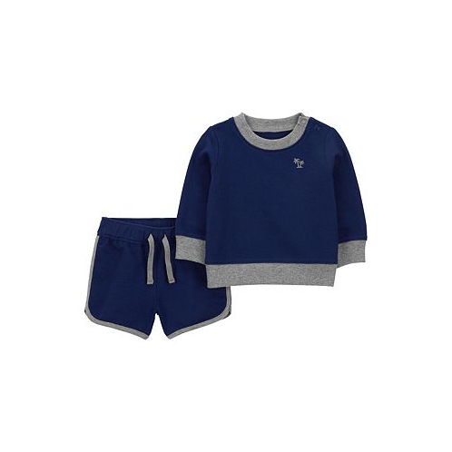 Carters Baby Boys Sweatshirt and Short 2 Piece Set