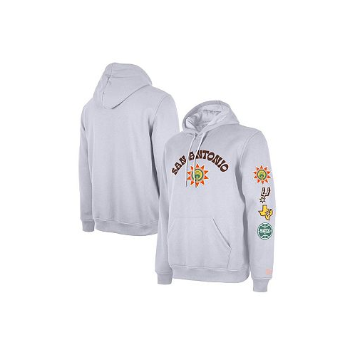 New Era Mens Gray San Antonio Spurs Big and Tall 2023/24 City Edition Jersey Pullover Hoodie