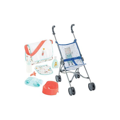Corolle Umbrella Doll Stroller and Baby Doll Changing Set