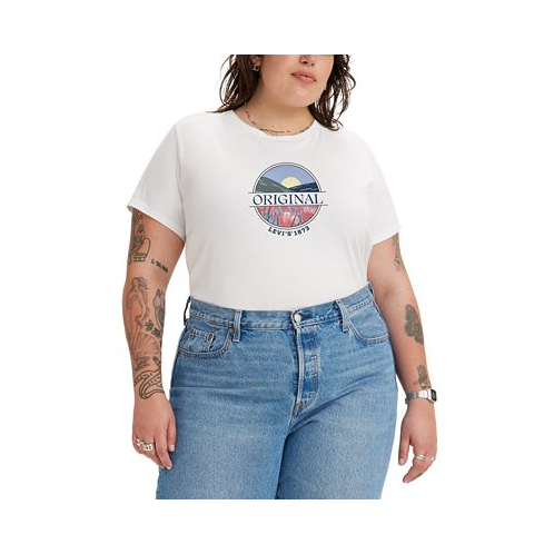 Levis Trendy Plus Size Perfect Logo Cotton Short-Sleeve T-Shirt