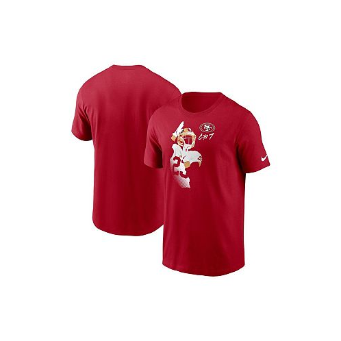 Nike Mens Christian McCaffrey Scarlet San Francisco 49ers Player Graphic T-shirt