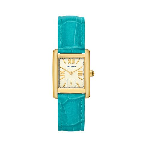 Tory Burch Womens The Eleanor Blue Leather Strap Watch 25mm