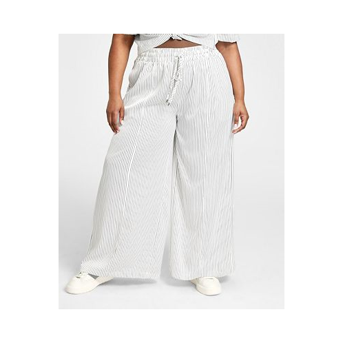 Nina Parker Trendy Plus Size Printed Satin Wide-Leg Pants