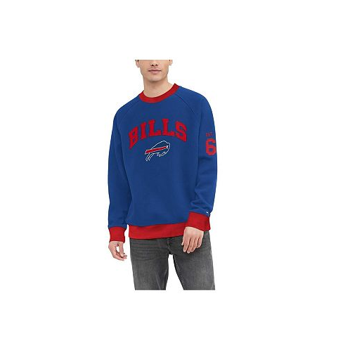 Tommy Hilfiger Mens Royal Buffalo Bills Reese Raglan Tri-Blend Pullover Sweatshirt