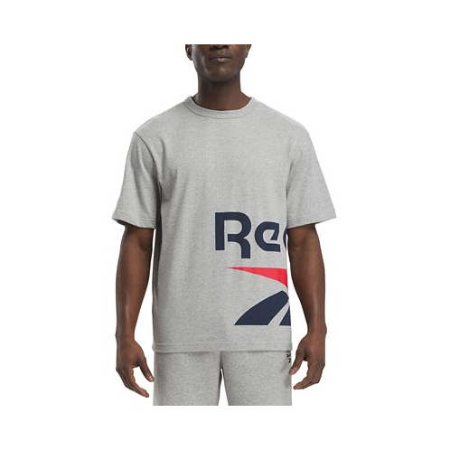 Reebok Mens Regular-Fit Side Vector Logo Graphic T-Shirt