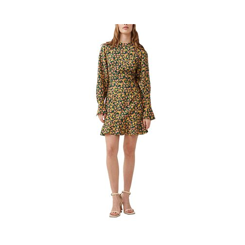 French Connection Womens Aleezia Flavia Floral Print A-Line Dress