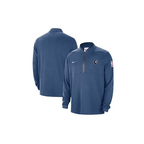 Nike Mens Blue Minnesota Timberwolves 2023/24 Authentic Performance Half-Zip Jacket