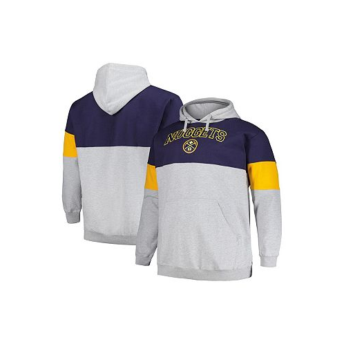 Fanatics Mens Navy Gold Denver Nuggets Big and Tall Pullover Hoodie