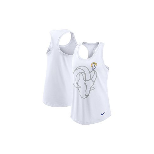 Nike Womens White Los Angeles Rams Tri-Blend Scoop Neck Racerback Tank Top