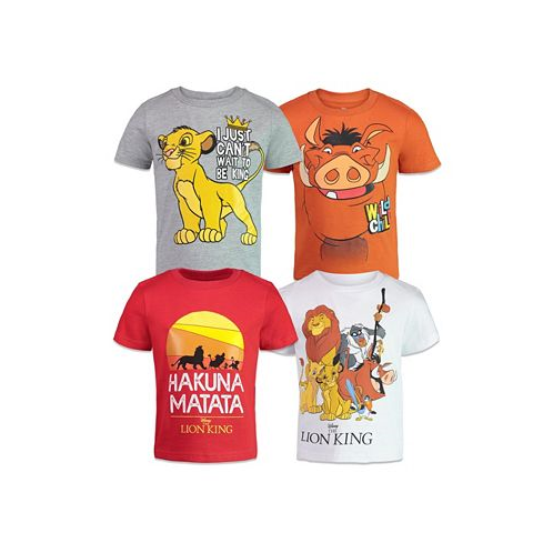 Disney Lion King Simba Pumbaa Nala Boys 4 Pack Graphic T-Shirts Lion King Toddler| Child