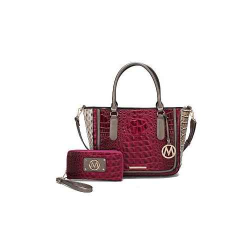 MKF Collection Croco Satchel Bag With Wallet By Mia K.