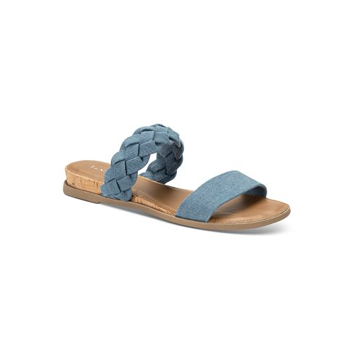 Sun + Stone Womens Easten Double Band Slide Flat Sandals