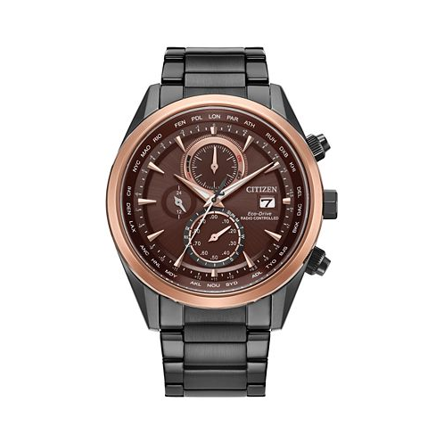 Citizen Eco-Drive Mens Chronograph Sport Luxury Radio Control Gray-Tone Stainless Bracelet Watch 43mm