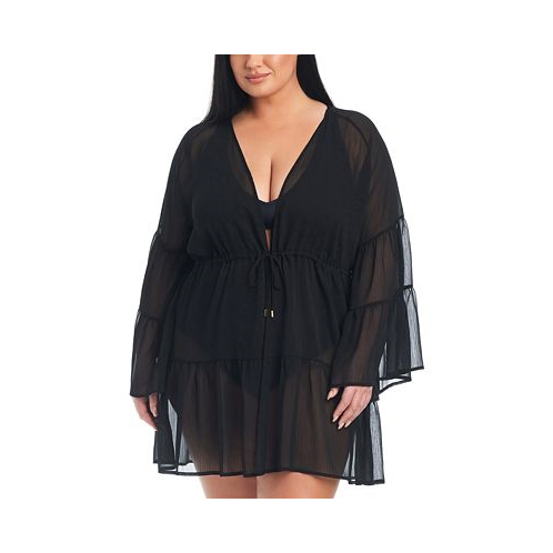 Bleu by Rod Beattie Plus Size Sheer Caftan Cover-Up