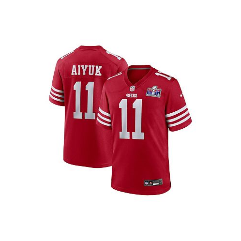 Nike Mens Brandon Aiyuk Scarlet San Francisco 49ers Super Bowl LVIII Game Jersey