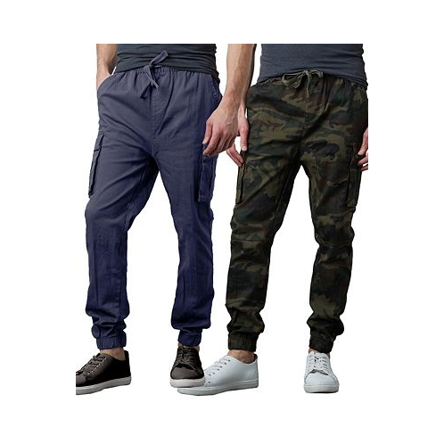 Galaxy By Harvic Mens Slim Fit Stretch Cargo Jogger Pants Pack of 2