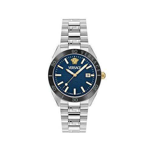 Versace Mens Swiss Stainless Steel Bracelet Watch 42mm