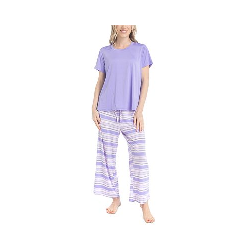 Hanes Womens 2-Pc. Short-Sleeve Pajamas Set