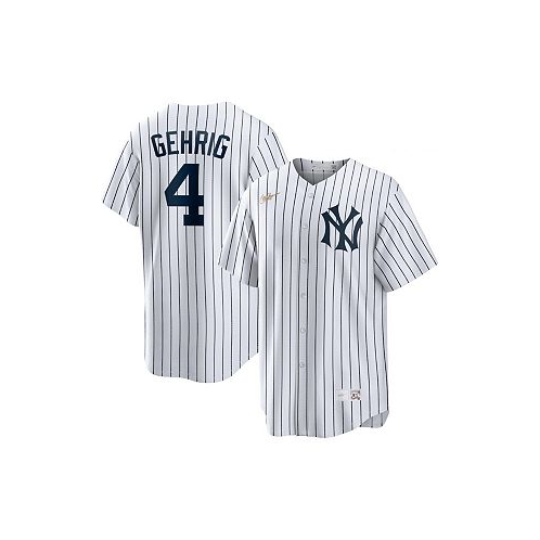 Nike Mens Lou Gehrig White Distressed New York Yankees Home Cooperstown Collection Player Jersey