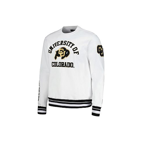 Pro Standard Mens White Colorado Buffaloes Classic Stacked Logo Pullover Sweatshirt